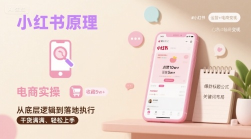 小红书原理以及详细实操流程，小红书电商教程-DE云网创