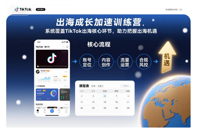 出海成长加速训练营,系统覆盖TikTok出海核心环节,助力把握出海机遇(更新)-DE云网创