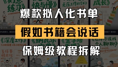 最新爆款拟人化书单玩法，假如书籍会说话，保姆级教程-DE云网创