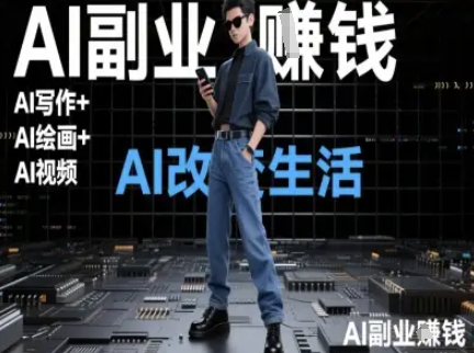 AI改变生活（Ai写作+AI绘画+Ai视频），AI副业挣钱-DE云网创