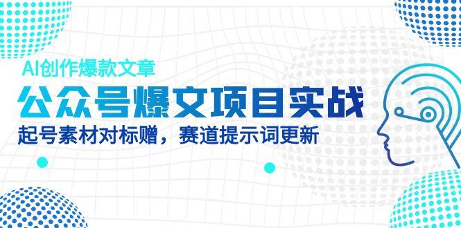 （14709期）公众号爆文项目实战，AI创作爆款文章，起号素材对标赠（附赛道AI提示词）-DE云网创
