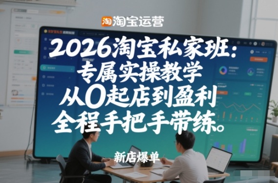 2026淘宝私家班:专属实操教学,从0起店到盈利,全程手把手带练(更新)-DE云网创