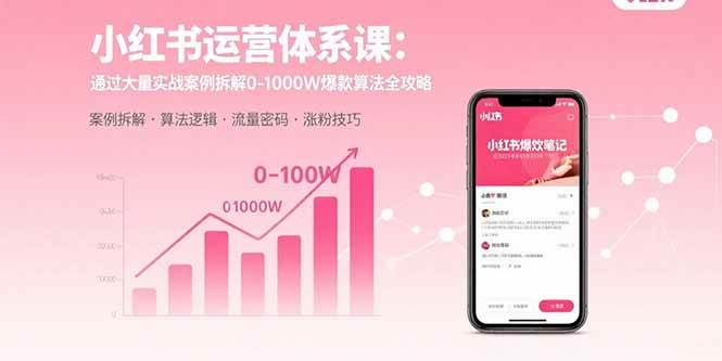 （15792期）小红书运营体系课：通过大量实战案例拆解0-1000W爆款算法全攻略-DE云网创