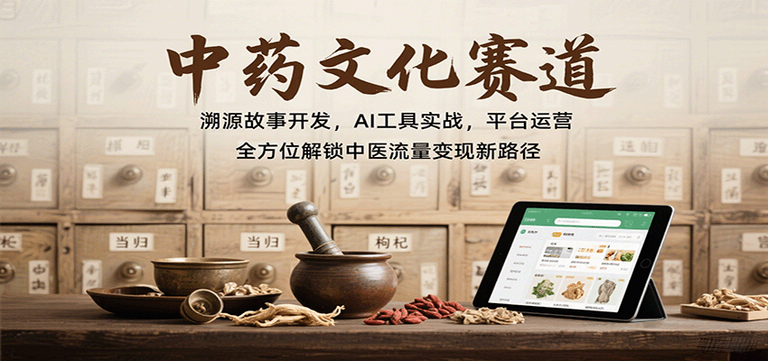 中药文化赛道：溯源故事开发，AI工具实战，平台运营，全方位解锁中医流量变现新路径插图