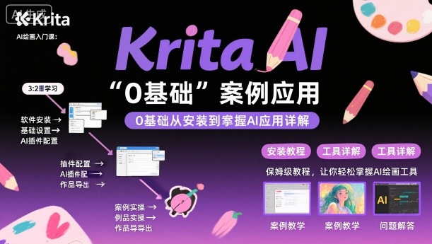 Krita AI绘画入门课，0基础从安装到案例应用krita AI使用详解-DE云网创