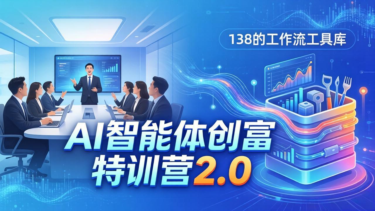 AI智能体创富训练营2.0：3天闭门直播+视频课+工具库，从0到1搭建智能体附138个工作流-DE云网创