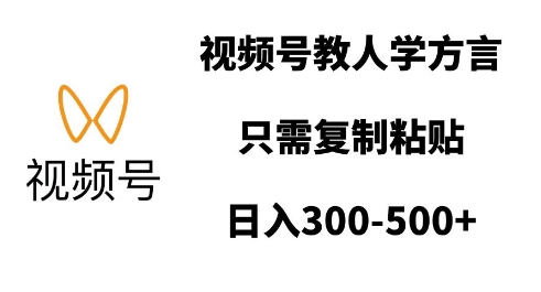 视频号教人学方言，只需复制粘贴，日入多张-DE云网创