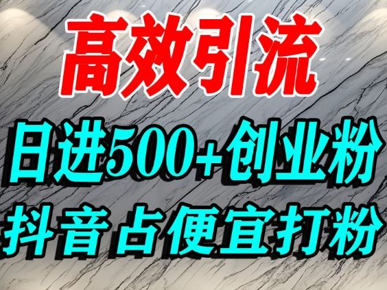 怎么打创业粉?抖音利用占便宜心理引流创业粉,单人日引500+精准流量-DE云网创