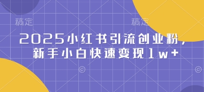 2025小红书引流创业粉，新手小白快速变现1w+-DE云网创