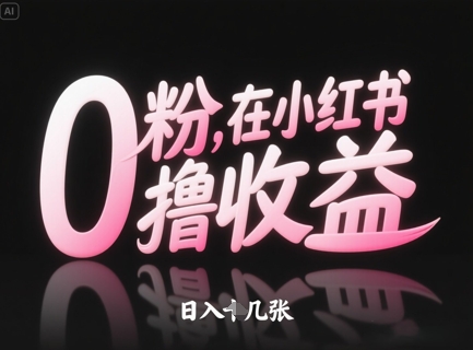 0粉在小红书撸收益，日入几张-DE云网创