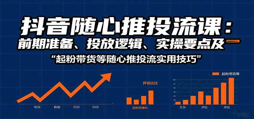 抖音随心推投流课：前期准备、投放逻辑、实操要点及起粉带货等随心推投流实用技巧-DE云网创