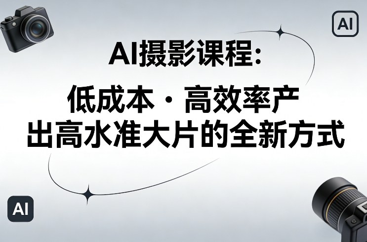AI摄影课程，低成本高效率产出高水准大片的全新方式-DE云网创