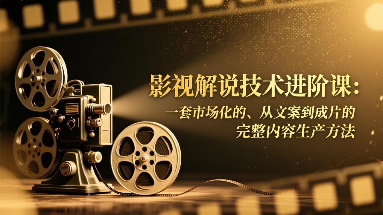 影视解说技术进阶课：一套市场化的、从文案到成片的完整内容生产方法-DE云网创