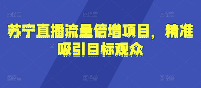 苏宁直播流量倍增项目，精准吸引目标观众-DE云网创
