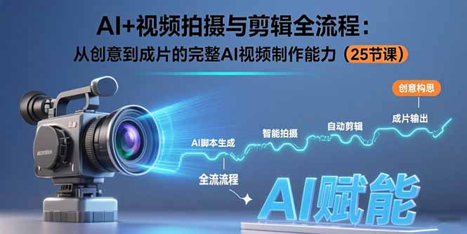 （15612期）AI+视频拍摄与剪辑全流程：从创意到成片的完整AI视频制作能力（25节课）-DE云网创