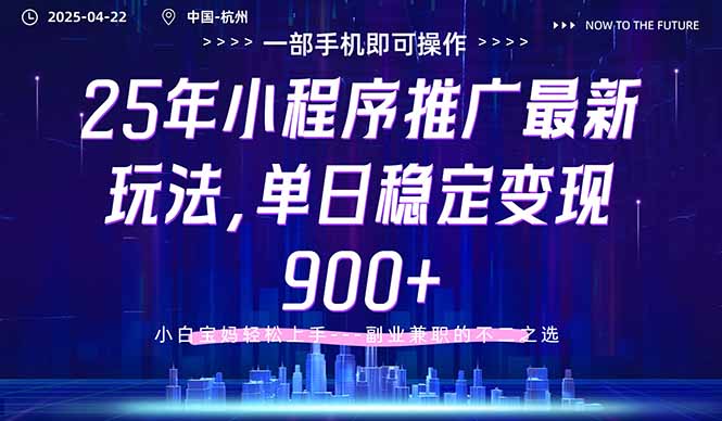 （14494期）25年小程序推广最新玩法，单日稳定变现900+，小白轻松上手-DE云网创