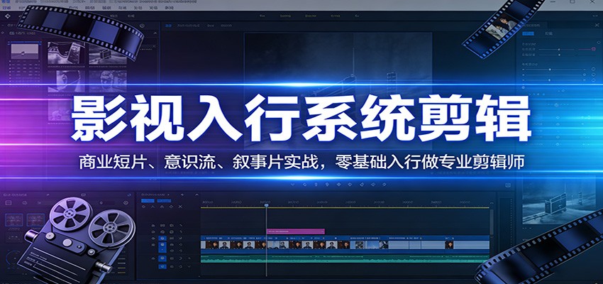 影视系统剪辑，商业短片、意识流、叙事片实战，零基础入行做专业剪辑师-DE云网创