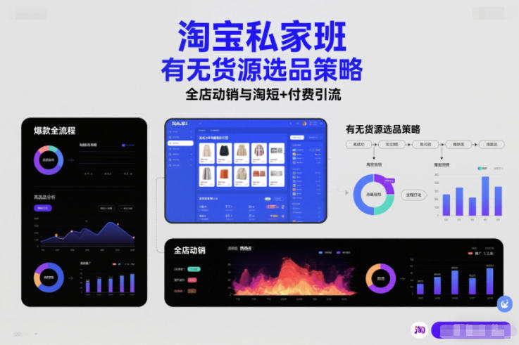 淘宝私家班,有无货源选品策略,高成功率爆款全流程打法,全店动销与淘短+付费引流(更新)-DE云网创