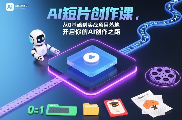 AI短片创作课，从0基础到实战项目落地，开启你的AI创作之路(更新)-DE云网创