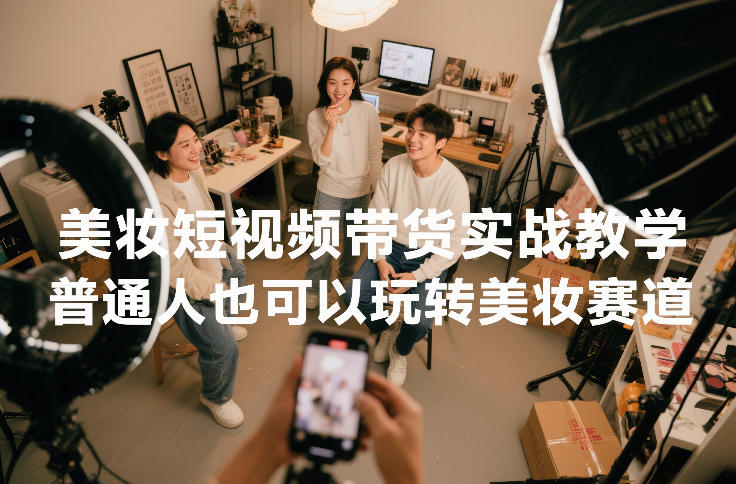 美妆短视频带货实战教学，普通人也可以玩转美妆赛道-DE云网创