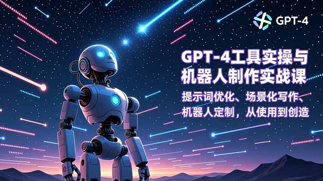 GPT-4工具实操与机器人制作实战课：提示词优化、场景化写作、机器人定制，从使用到创造-DE云网创
