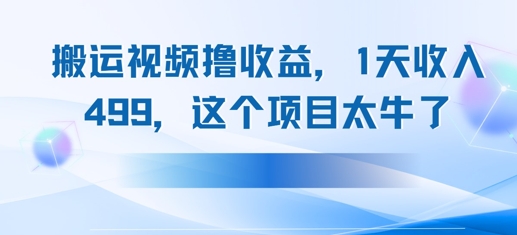 搬运抖音中视频撸收益，1天收入多张，这个项目太牛了-DE云网创