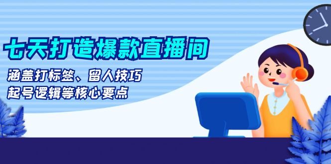 （13382期）七天打造爆款直播间：涵盖打标签、留人技巧、起号逻辑等核心要点-DE云网创