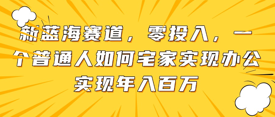 （14700期）新蓝海赛道，零投入，一个普通人如何宅家办公实现年入百万-DE云网创