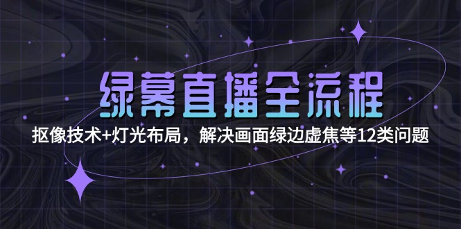 （15044期）绿幕直播全流程：抠像技术+灯光布局，解决画面绿边虚焦等12类问题-DE云网创