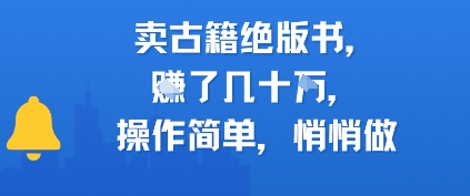 卖古籍绝版书，挣了几十个，操作简单，悄悄做-DE云网创