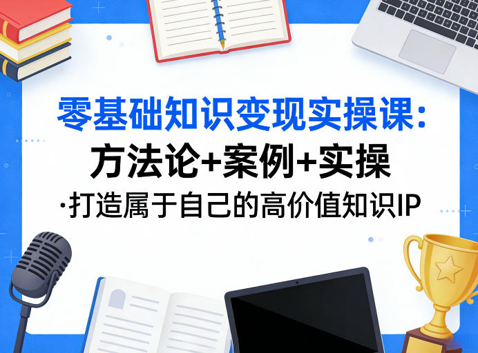零基础知识变现实操课，方法论+案例+实操，打造属于自己的高价值知识IP-DE云网创