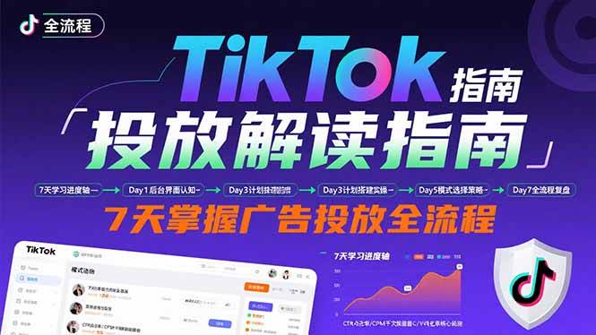 （15753期）TikTok投放解读指南：后台操作/计划建立/模式选择，7天掌握广告投放全流程-DE云网创