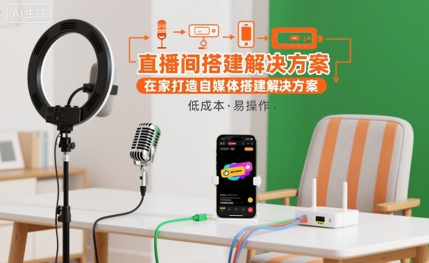 直播间搭建解决方案，在家打造自媒体搭建解决方案-DE云网创