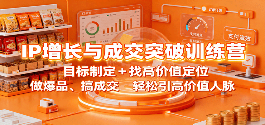IP增长与成交突破训练营：目标制定+找高价值定位，做爆品、搞成交，轻松引高价值人脉-DE云网创