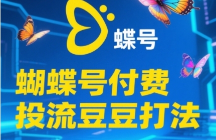2025蝴蝶号付费投流豆豆打法，助新手快速掌握付费流量撬动自然流的核心玩法-DE云网创
