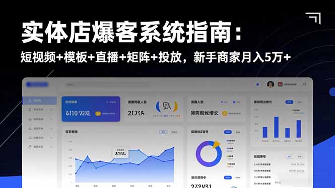 实体店爆客系统指南：短视频+模板+直播+矩阵+投放，新手商家月入5万+-DE云网创