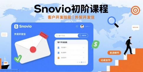 Snovio初阶课程，客户开发技能，外贸开发信-DE云网创