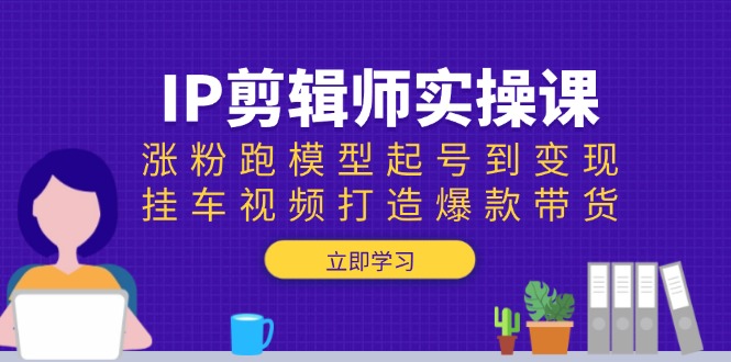 （13980期）IP剪辑师实操课：涨粉跑模型起号到变现，挂车视频打造爆款带货-DE云网创