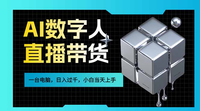 AI数字人直播带货风口已来，一台电脑在家日入过千，小白当天上手的赚钱技能-DE云网创