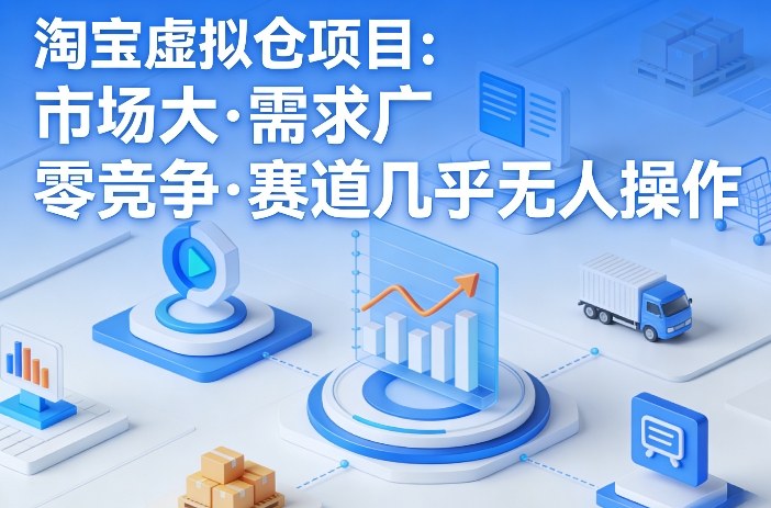 淘宝虚拟仓项目，市场大，需求广，零竞争，赛道几乎没人操作-DE云网创