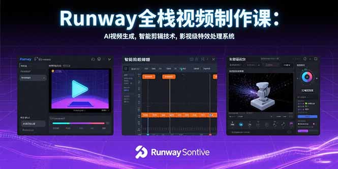(15515期)Runway全栈视频制作课:AI视频生成,智能剪辑技术,影视级特效处理系统-DE云网创
