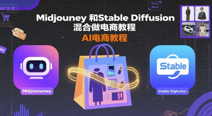 Midjourney和Stable Diffusion混合做电商教程-ai电商教程-DE云网创
