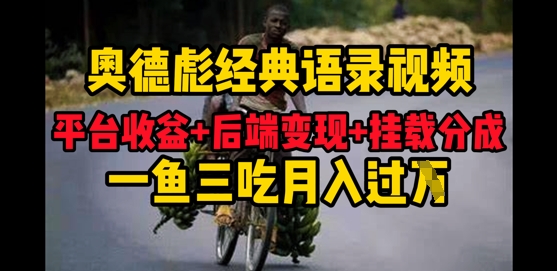 奥德彪经典语录做好一条视频分发全平台，平台收益+后端变现+挂载程序，一鱼三吃多重变现-DE云网创