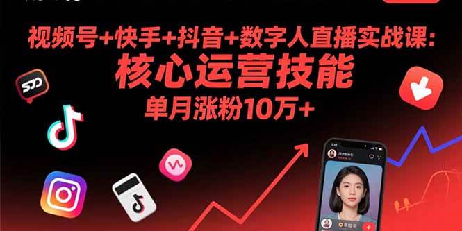 (15917期)视频号+快手+抖音+数字人直播实战课(9月):核心运营技能,单月涨粉10万+插图 (15917期)视频号+快手+抖音+数字人直播实战课(9月):核心运营技能,单月涨粉10万+插图