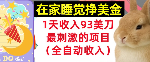 在家挣美金，1天收入93刀，最刺激的项目，0门槛，自动收入(首次公开)-DE云网创
