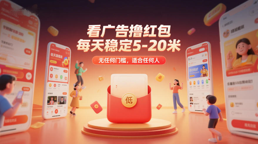 看广告撸红包，每天稳定5-20米，无任何门槛，适合任何人-DE云网创