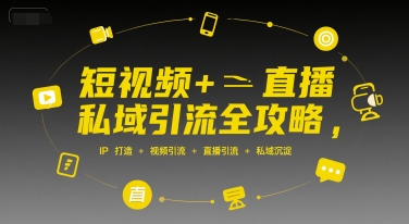 短视频+直播私域引流全攻略，IP打造 +视频引流 +直播引流 +私域沉淀-DE云网创