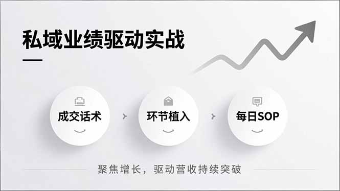 私域业绩驱动实战,成交话术、环节植入、每日SOP,聚焦增长,驱动营收持续突破-DE云网创