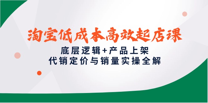 （14842期）淘宝低成本高效起店课，底层逻辑+产品上架，代销定价与销量实操全解-DE云网创