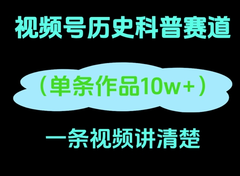 视频号历史科普赛道，一条作品10W+，AI一键生成-DE云网创